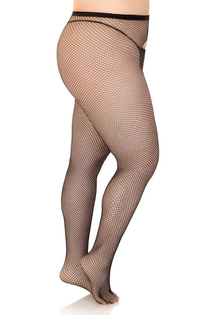 Crotchless Fishnet Pantyhose | One size + Plus Size | Leg Avenue