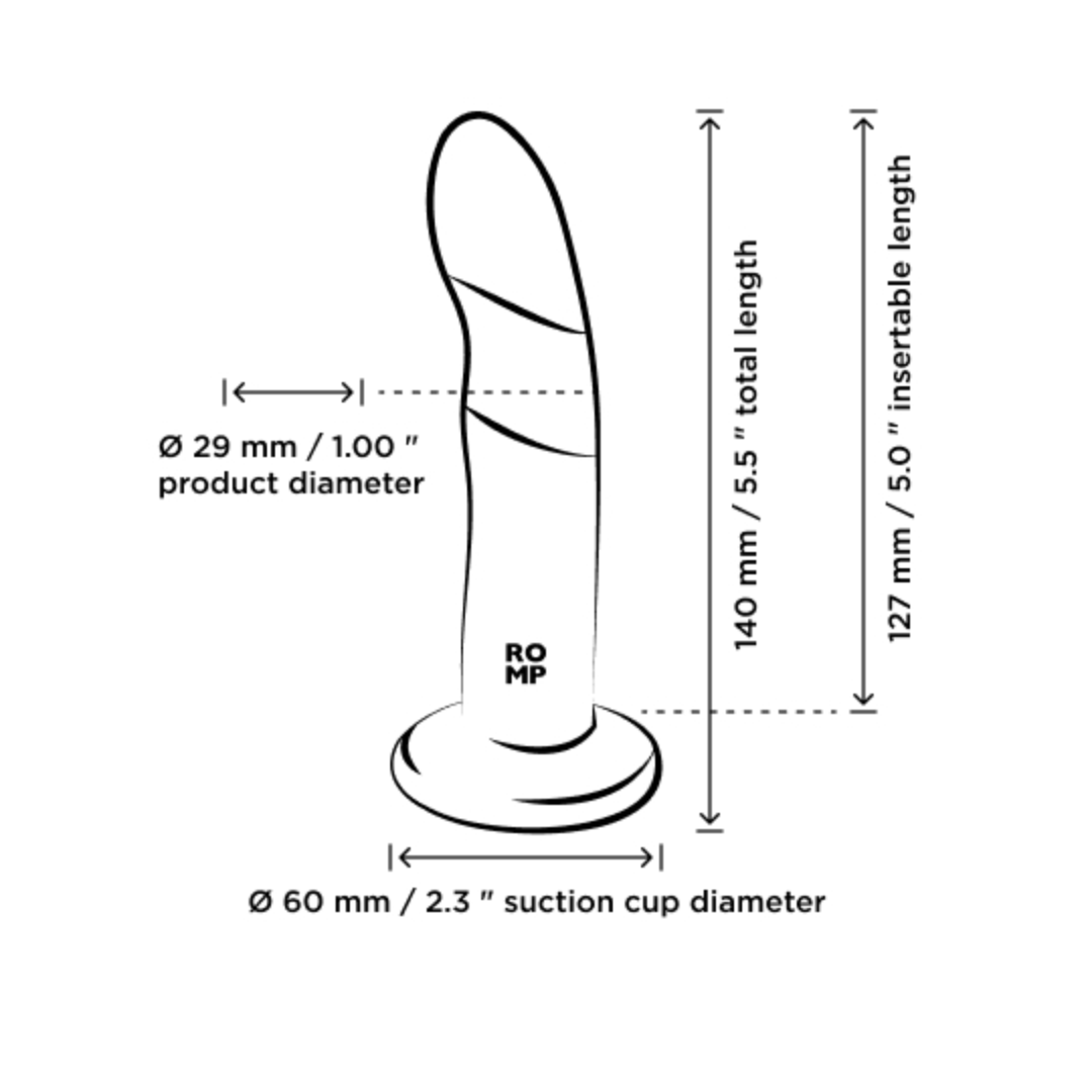 5-inch curved silicone dildo with suction-cup base, harness compatibility, and bullet vibe pairing.

5-inch silicone dildo, curved dildo, g-spot and p-spot stimulation, suction-cup dildo, strap-on compatible dildo, double penetration dildo, ROMP Riot compatible, waterproof silicone dildo, beginner-friendly dildo, body-safe non-realistic dildo, blue silicone dildo, purple silicone dildo.