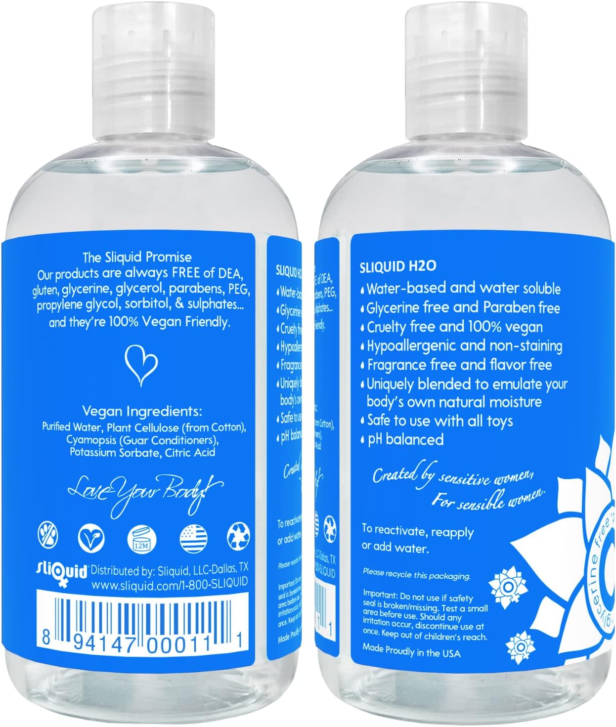 Sliquid H2O | Natural Water Based Personal Lubricant