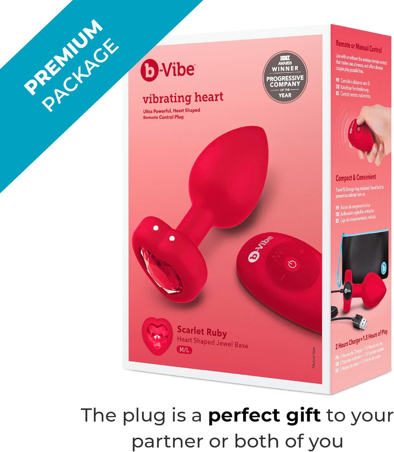 b-Vibe Vibrating Heart Plug with 15 vibration patterns, 6 intensity levels, body-safe silicone, heart-shaped jewel base, 30-foot remote range, and USB rechargeable design.

b-Vibe Vibrating Heart Plug, vibrating anal plug, heart-shaped anal plug, jewel anal plug, silicone anal plug, remote control anal toy, couples anal toy, rechargeable anal plug, body-safe anal plug, luxury anal toy