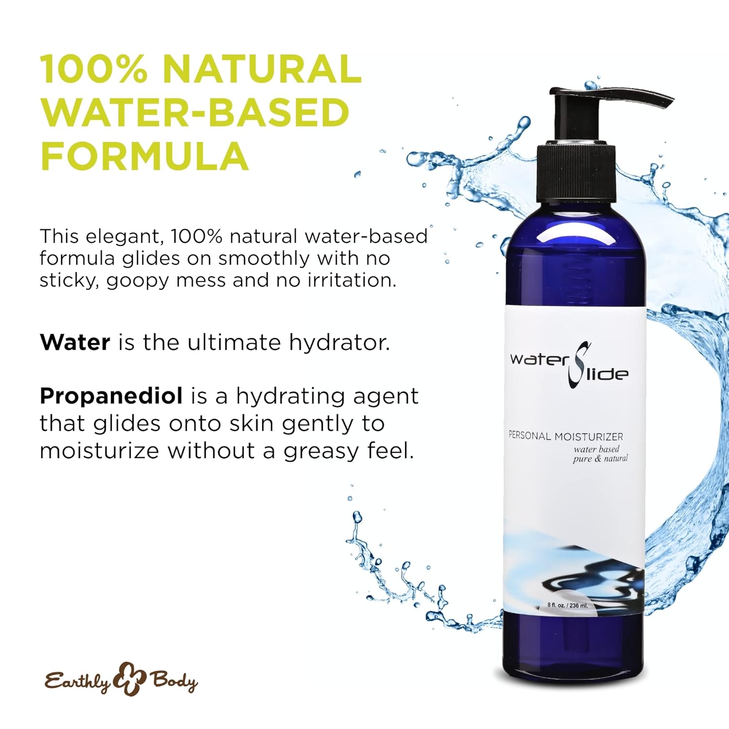 Waterslide Water Based Personal Moisturizer | Earthly Body