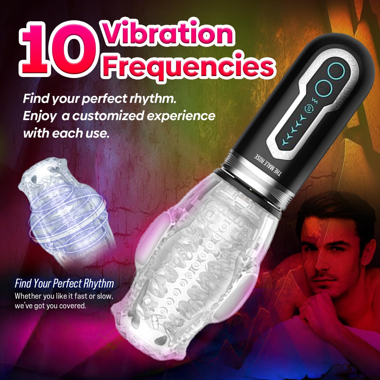 Male Rose 3 Thrusting, Rotating, Vibrating Masturbator with transparent design and detachable sleeve.

Male Rose 3, thrusting penis masturbator, vibrating male toy, rotating masturbation cup, oral sex simulator, rechargeable male masturbator, transparent masturbator cup, realistic male toy, penis training device, waterproof sleeve masturbator.