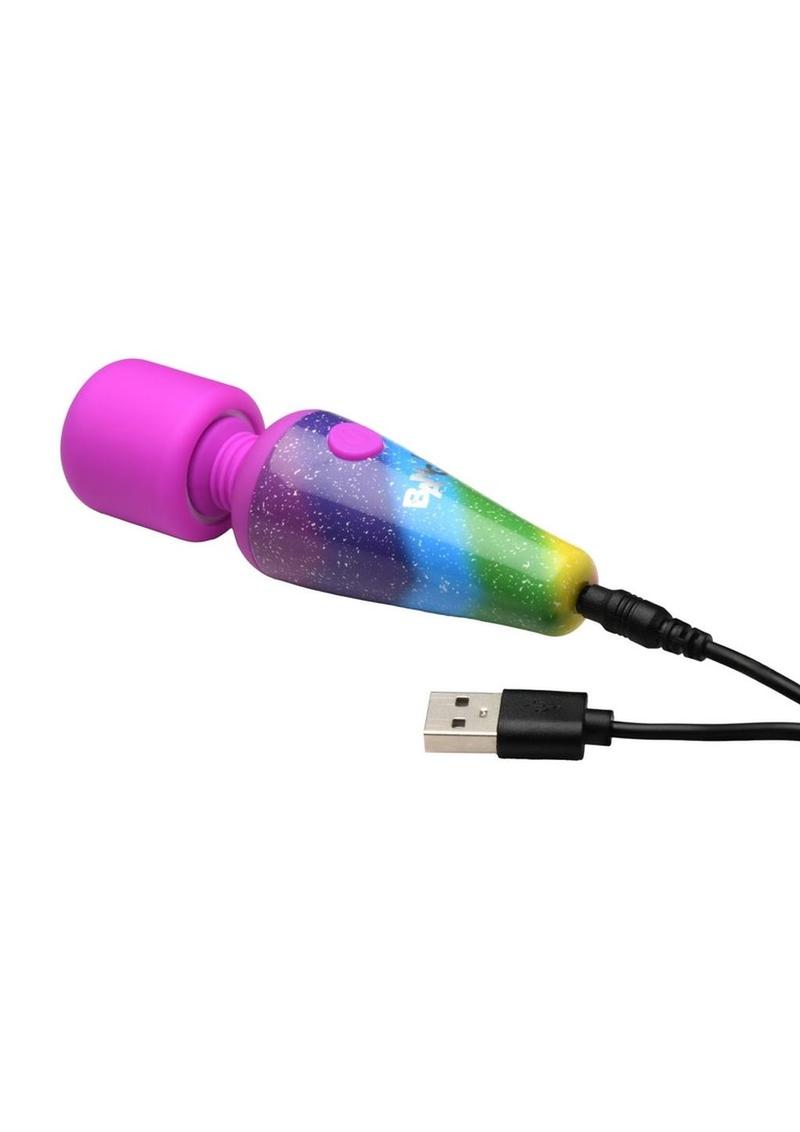 Bang! Rainbow Mini Wand, a compact rechargeable silicone vibrator with 3 speeds, 7 patterns, a flexible neck, and vibrant rainbow design.

Bang! Rainbow Mini Wand, rechargeable mini wand, compact silicone vibrator, 3-speed vibrating wand, 7-pattern mini massager, travel-friendly vibrator, rainbow silicone wand, flexible neck massager, body-safe mini vibrator, cordless mini wand vibrator