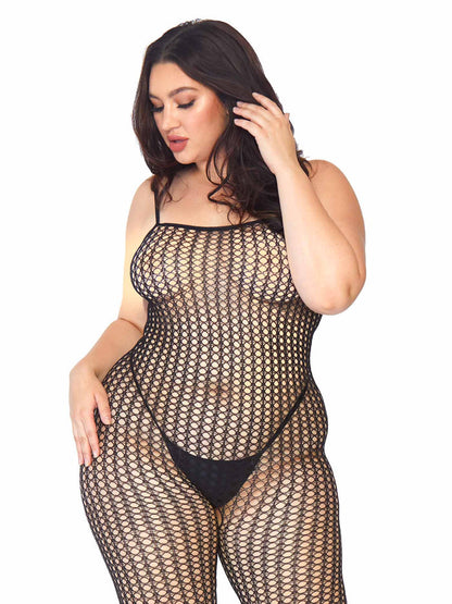 Crochet Net Open Crotch Crochet Net Bodystocking | Plus Size | Leg Avenue