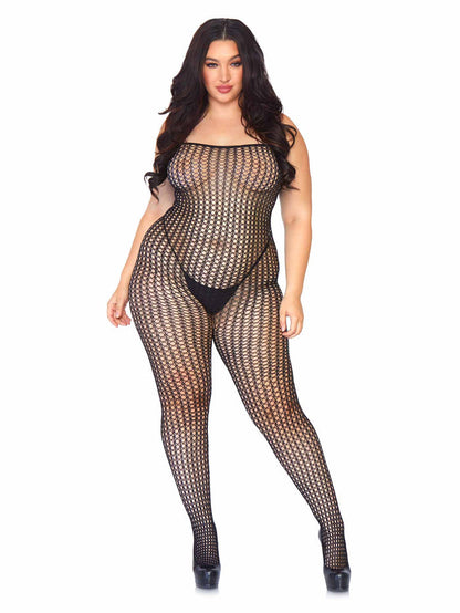 Crochet Net Open Crotch Crochet Net Bodystocking | Plus Size | Leg Avenue