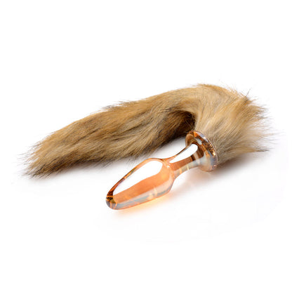 Fox Tail Shiny Orange Glass Anal Plug | Tailz