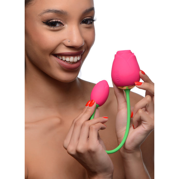 Bloomgasm Sucking Rose + Rosette Duet Air Pulse G-Spot Vibrator | Inmi