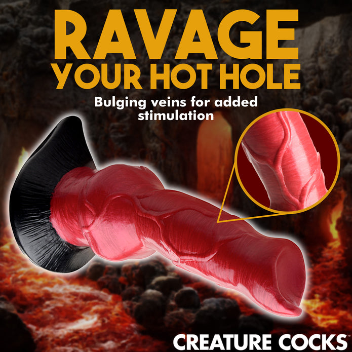 Realistic Hell-Hound dildo with a red shaft, textured veins, knotted base, and a sturdy black suction cup for hands-free or harness play.

Hell-Hound dildo, fantasy dildo, canine dildo, creature cocks dildo, suction cup dildo, strap-on compatible dildo, premium silicone dildo, textured fantasy dildo, red and black dildo, beast fantasy sex toy