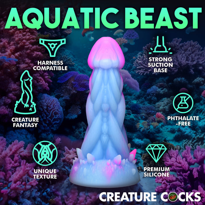 Creature Cocks Nomura Jellyfish Silicone Dildo - Blue/Pink
Pale blue and pink jellyfish dildo with a textured shaft, mushroom-shaped head, suction-cup base, and soft spiked bottom for fantasy roleplay. 
jellyfish dildo, fantasy dildo, silicone fantasy dildo, suction cup dildo, harness-compatible dildo, textured dildo, underwater roleplay toy, premium silicone dildo, Creature Cocks dildo, Nomura Jellyfish sex toy