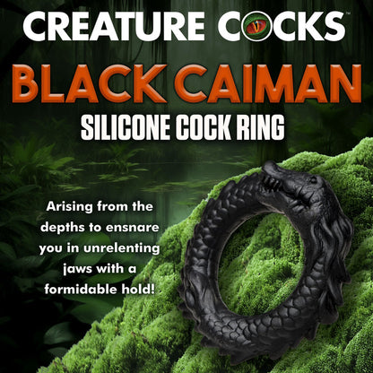 Caiman Fantasy C-Ring, stretchy silicone cock ring with unique ridges and mischievous design.

alligator-inspired cock ring, stretchy silicone cock ring, phthalate-free C-ring, fantasy cock ring, body-safe cock ring, cock ring for stamina, creature cock ring, black silicone C-ring, cock ring for enhanced performance.

