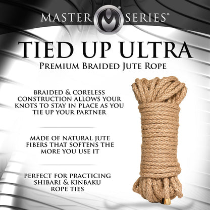 50ft braided jute rope for shibari and kinbaku, featuring natural fibers and coreless construction.
Keywords: 50ft jute rope, braided jute rope for bondage, shibari rope, kinbaku jute rope, natural fiber bondage rope, durable jute rope, coreless bondage rope, suspension bondage rope, natural BDSM rope, hemp-like jute rope.