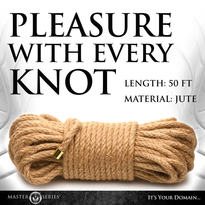 50ft braided jute rope for shibari and kinbaku, featuring natural fibers and coreless construction.
Keywords: 50ft jute rope, braided jute rope for bondage, shibari rope, kinbaku jute rope, natural fiber bondage rope, durable jute rope, coreless bondage rope, suspension bondage rope, natural BDSM rope, hemp-like jute rope.