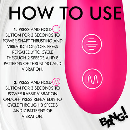 Thrusting Rechargeable Silicone Rabbit Vibrator | Bang!