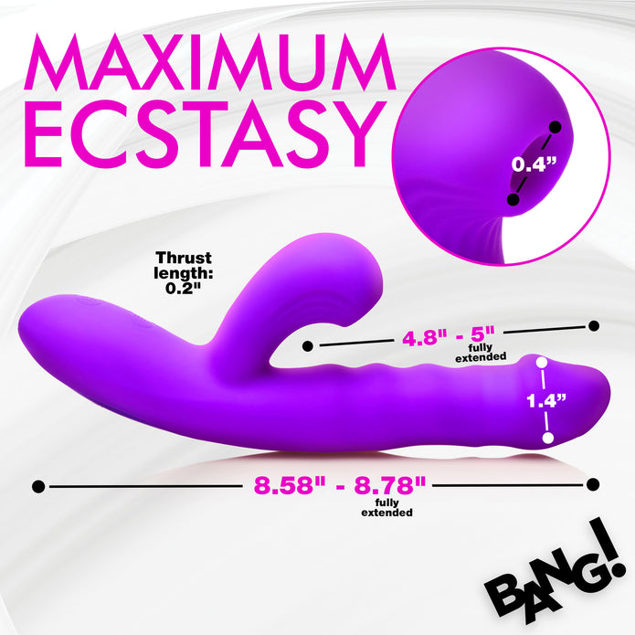 Thrusting and Sucking Rechargeable Silicone Rabbit Vibrator | Bang!