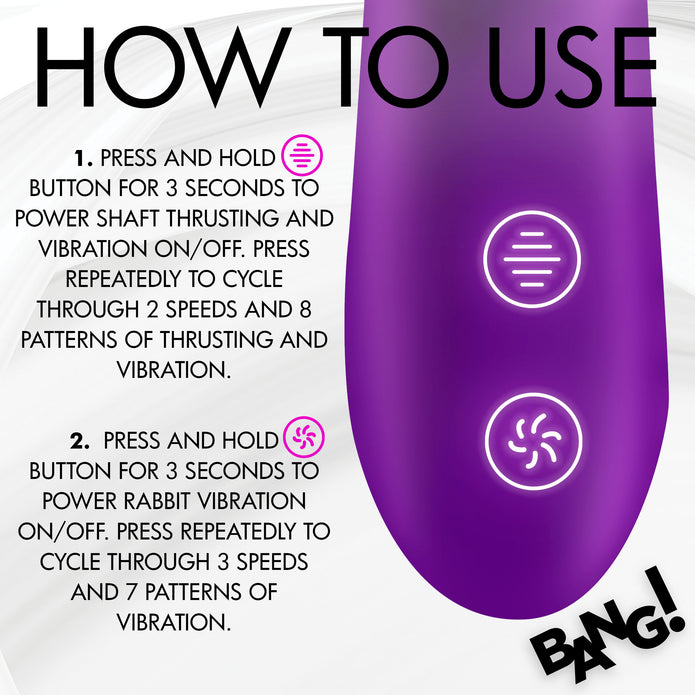 Thrusting and Sucking Rechargeable Silicone Rabbit Vibrator | Bang!