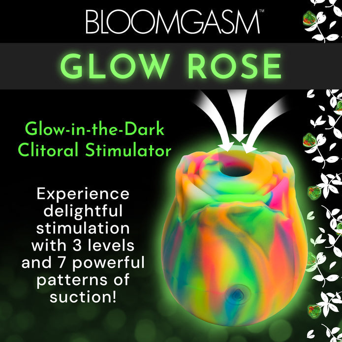 Glow Rose Rechargeable Silicone Glow In The Dark Rose Clit Stimulator | Bloomgasm