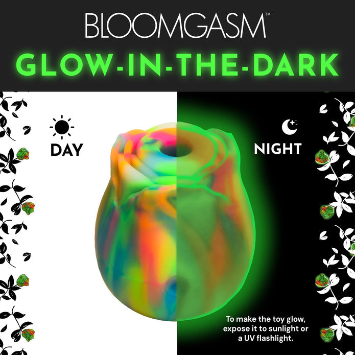 Glow Rose Rechargeable Silicone Glow In The Dark Rose Clit Stimulator | Bloomgasm