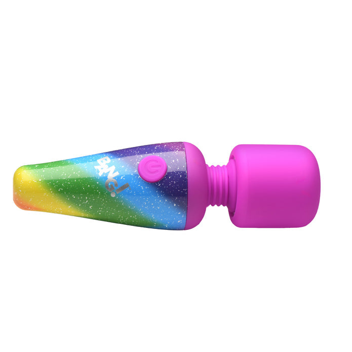 Bang! Rainbow Mini Wand, a compact rechargeable silicone vibrator with 3 speeds, 7 patterns, a flexible neck, and vibrant rainbow design.

Bang! Rainbow Mini Wand, rechargeable mini wand, compact silicone vibrator, 3-speed vibrating wand, 7-pattern mini massager, travel-friendly vibrator, rainbow silicone wand, flexible neck massager, body-safe mini vibrator, cordless mini wand vibrator