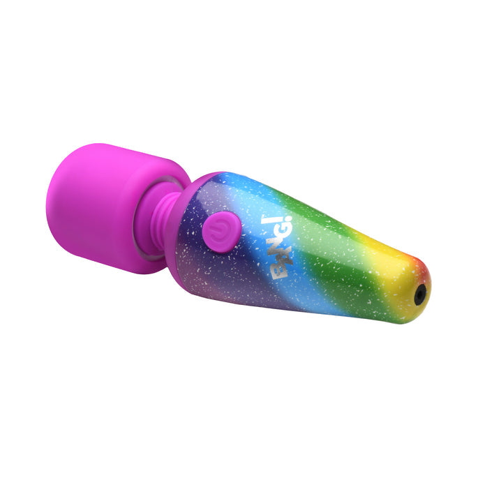 Bang! Rainbow Mini Wand, a compact rechargeable silicone vibrator with 3 speeds, 7 patterns, a flexible neck, and vibrant rainbow design.

Bang! Rainbow Mini Wand, rechargeable mini wand, compact silicone vibrator, 3-speed vibrating wand, 7-pattern mini massager, travel-friendly vibrator, rainbow silicone wand, flexible neck massager, body-safe mini vibrator, cordless mini wand vibrator