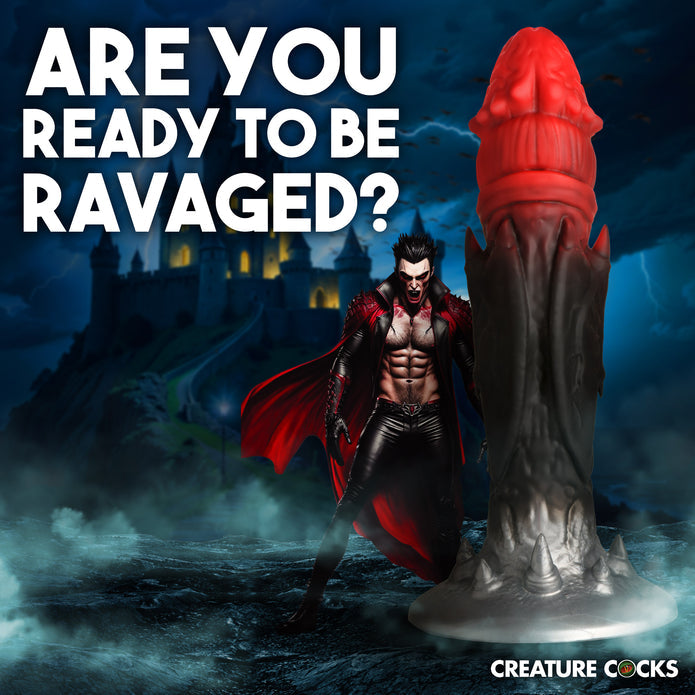 Dracula-themed silicone dildo with grooved head, veiny shaft, bat wings, and suction cup.

Dracula dildo, vampire silicone dildo, Count Cockula toy, fantasy silicone dildo, veiny dildo, bat wing dildo, suction cup dildo, harness-compatible dildo, textured silicone dildo, premium silicone vampire toy