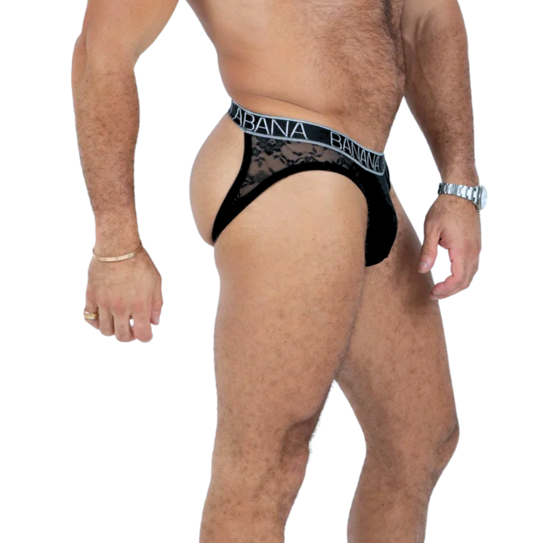 Banana Cabana Lace Nights Open Back Brief | Boyztown Collective