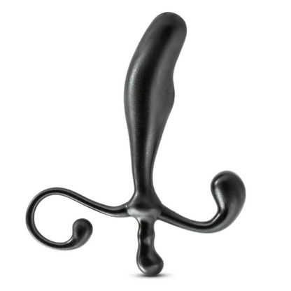 Black Prostimulator VX1 Prostate Massager featuring an ergonomic, curved design with a smooth finish. Its unique shape is optimized for precise prostate stimulation and hands-free use, providing intense pleasure and comfort.