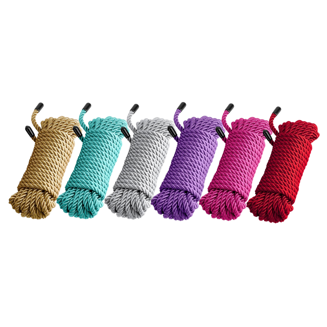 Multicolored Bondage Rope: 25-foot soft braided polyester rope in vibrant colors for secure, comfortable, and creative restraint play.