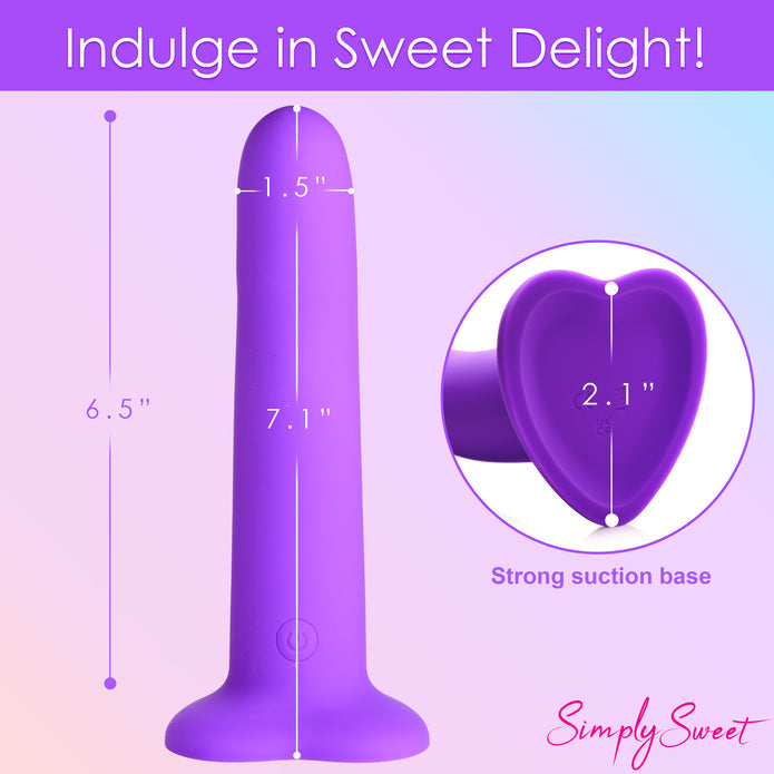 Violet silicone wavy dildo with vibrations, remote control, suction cup base, harness compatible, waterproof, body-safe. Keywords: vibrating silicone dildo, harness-compatible dildo, suction cup dildo, remote-controlled vibrator, waterproof vibrating dildo, Curve Toys premium dildo, wavy shaft dildo, rechargeable silicone dildo, vibrating strapon-compatible dildo.
