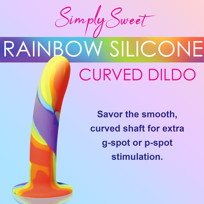 6.5 Inch Simply Sweet Rainbow Silicone Dildo