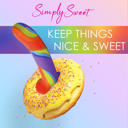 6.5 Inch Simply Sweet Rainbow Silicone Dildo