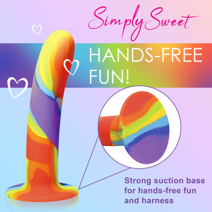 6.5 Inch Simply Sweet Rainbow Silicone Dildo