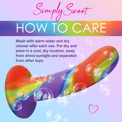 6.5 Inch Simply Sweet Rainbow Silicone Dildo