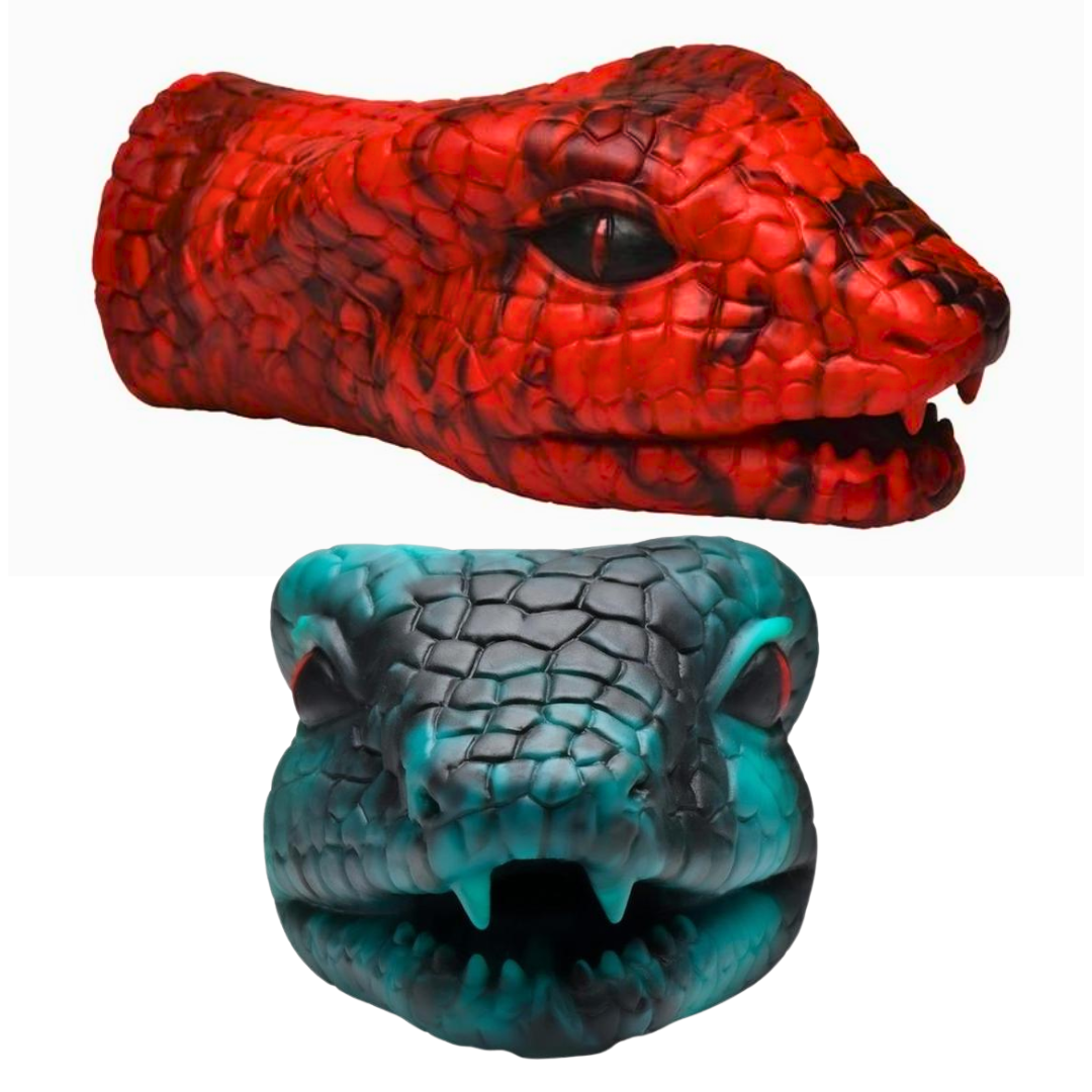 Snake-themed silicone stroker with a textured tunnel and soft, stretchy material.

snake stroker, silicone masturbator, fantasy strokers, textured male toy, phthalate-free stroker, soft stretchy stroker, serpent-themed masturbator, creature cocks stroker, unique stroker for men, premium silicone male toy