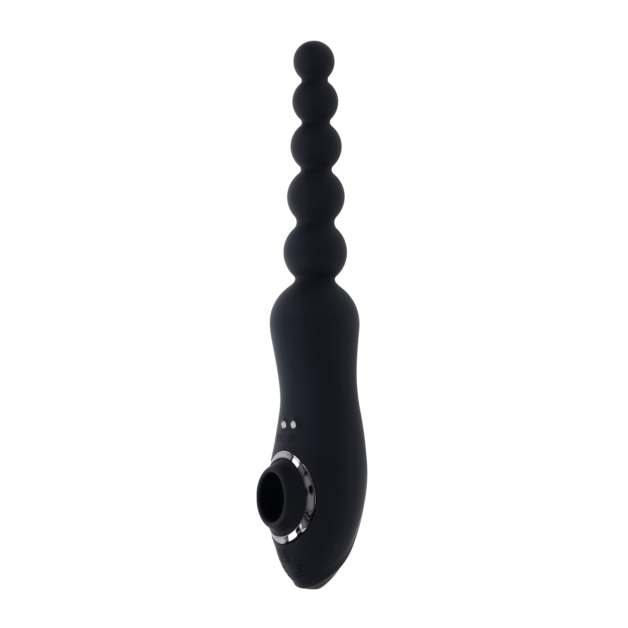 Let It Bead: Double-ended anal beads and clitoral suction toy with Turbo Mode, 10 vibrations, body-safe silicone, and USB rechargeable. Categories: Anal Toys, Vibrators, Sex Toys for Men, Eco-Friendly Sex Toys, Rechargeable Vibrators, Sex Toys for Women, Anal Beads