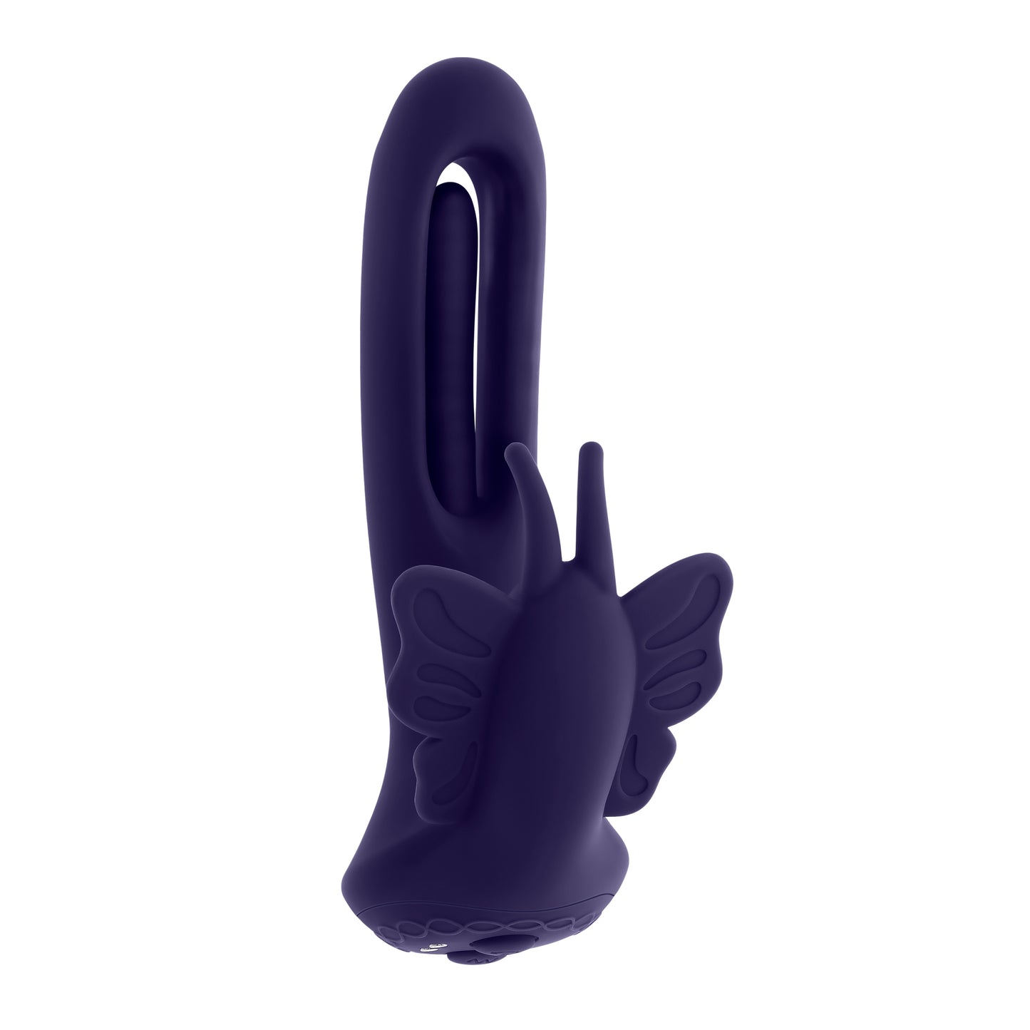 Lord of the Wings dual-stimulation vibrator with flapping shaft, butterfly stimulator, remote control, waterproof design, and USB charging. Keywords: Lord of the Wings vibrator, dual stimulation toy, butterfly stimulator, flapping shaft vibrator, remote control vibrator, waterproof sex toy, USB rechargeable vibrator, silicone vibrator, Evolved Novelties, rabbit-style vibrator.