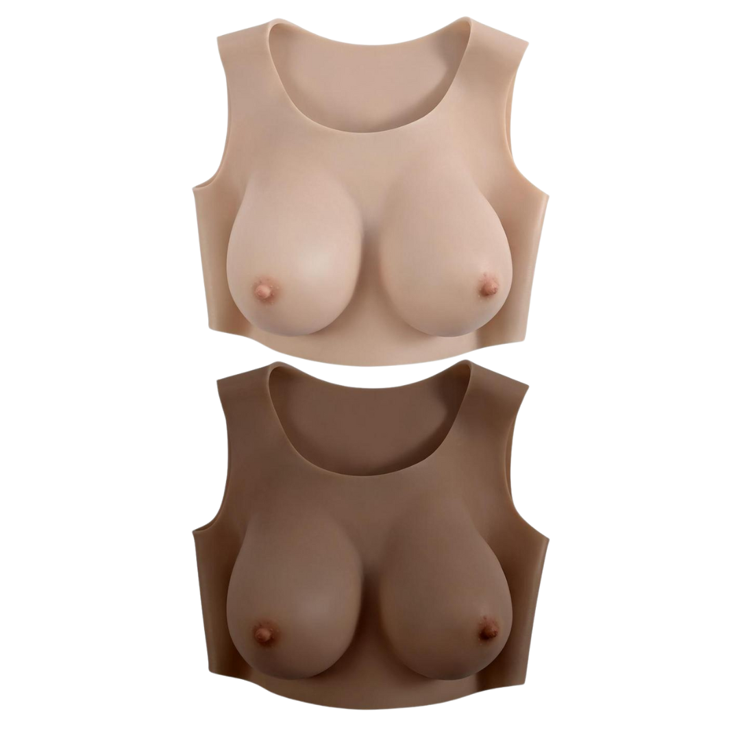 Realistic wearable breasts in Vanilla White or Chocolate Brown, D-cup, soft silicone, vest design, natural shape, phthalate-free.

realistic wearable breasts, silicone breast enhancements, D-cup vest breasts, lifelike wearable breasts, phthalate-free silicone breasts, wearable D-cup enhancements, Vanilla White wearable breasts, Chocolate Brown wearable breasts, natural shape breast forms, soft silicone vest