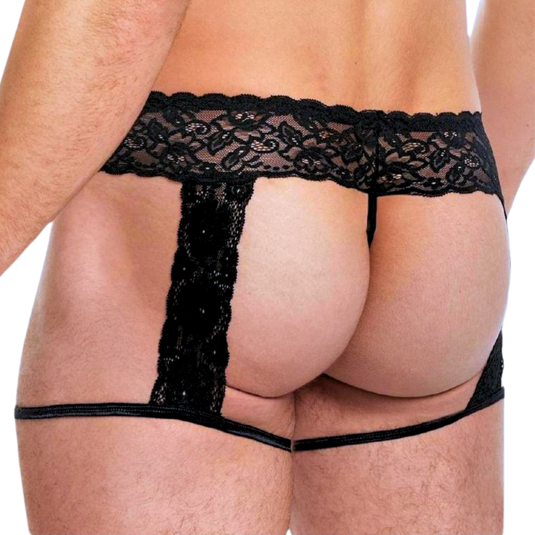 Lace King Men's Lace and Mesh Garter Panty | Boyztown Collective