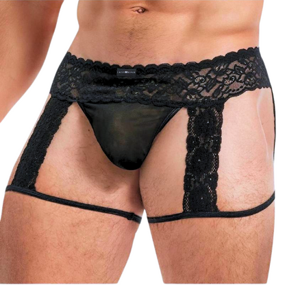 Lace King Men's Lace and Mesh Garter Panty | Boyztown Collective