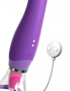 Multi-function suction, vibration, and tongue motion toy with interchangeable attachments and rechargeable design.
Keywords: Fantasy For Her Ultimate Pleasure, Pipedream Products, suction vibrator, tongue motion stimulator, G-spot vibrator, clitoral suction toy, customizable vibrator, rechargeable suction vibrator, multi-function pleasure toy, award-winning sex toy. 