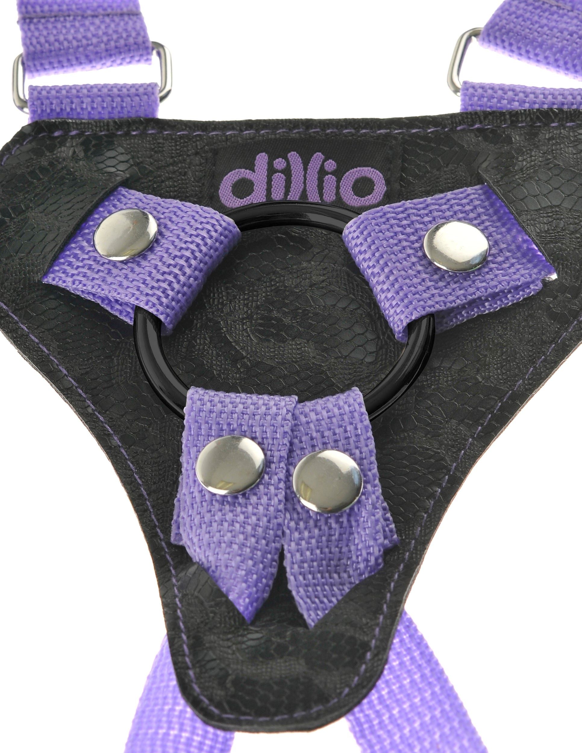 Dillio 7” strap-on suspender harness set with adjustable straps, silicone O-ring, and body-safe PVC dildo; available in pink or purple.
Keywords: strap-on set, 7-inch strap-on dildo, suspender harness set, adjustable strap-on harness, pink strap-on harness, purple strap-on dildo, body-safe PVC dildo, suction cup dildo, silicone O-ring harness, harness compatible dildo, strap-on role-play, secure harness system, latex-free dildo, water-based lubricant safe dildo, Dillio sex toy set