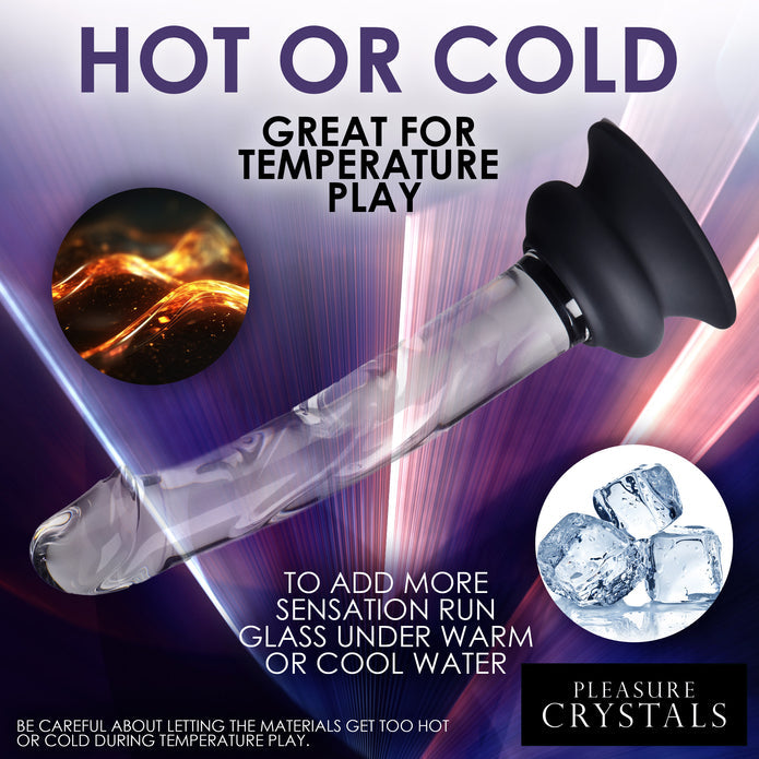 Crystal-clear glass dildo with realistic textures, temperature play capabilities, and removable silicone suction cup base.

Keywords: glass dildo, crystal clear dildo, borosilicate glass toy, temperature play dildo, suction cup glass dildo, realistic glass dildo, removable silicone base dildo, body-safe glass dildo, dishwasher-safe dildo, phthalate-free glass dildo, premium glass pleasure toy, glass dildo for anal play, glass sex toy, temperature-safe glass dildo