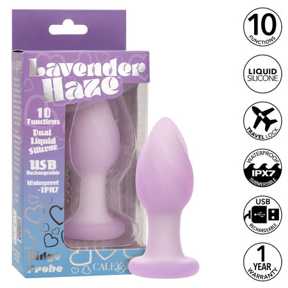 Lavender Haze Ridge Probe Silicone Rechargeable Anal Butt Plug