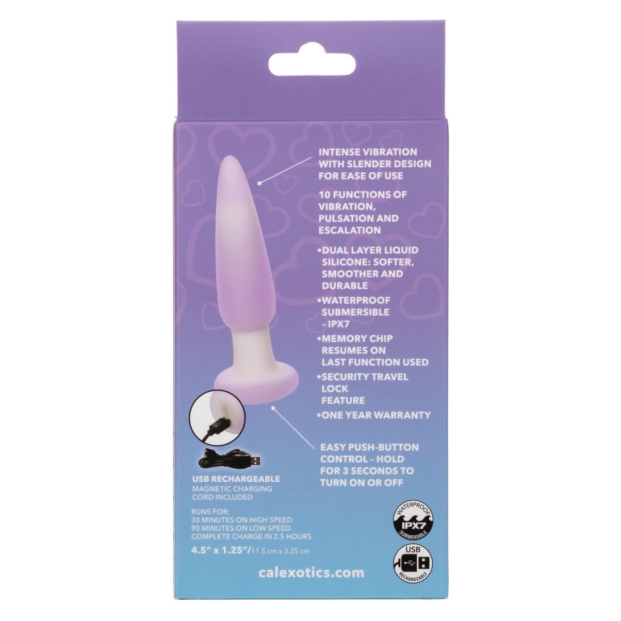 Lavender Haze™ Slender Probe: Slim silicone vibrating probe with 10 functions, waterproof, rechargeable, and memory chip for personalized pleasure.