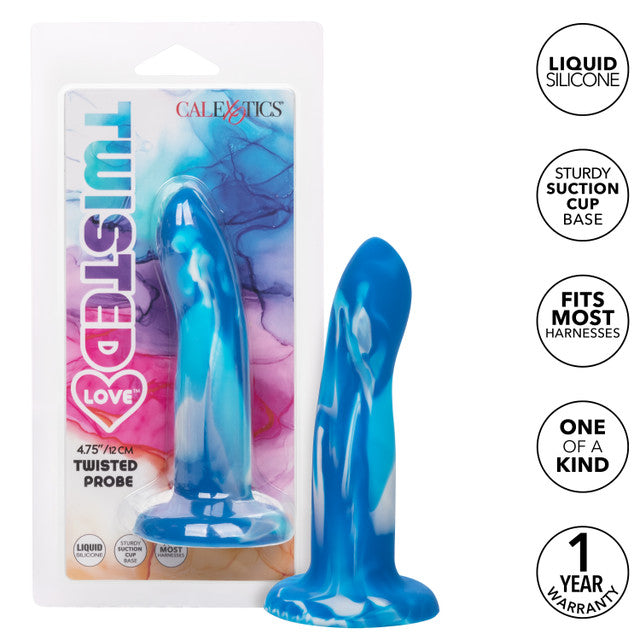 Twisted Love™ Twisted Probe: Premium silicone probe with suction cup base, waterproof design, and harness compatibility.