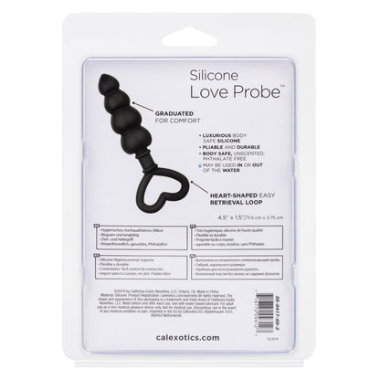 Silicone Love Probe™ - Graduated Anal Plug with Heart-Shaped Retrieval Ring, Body-Safe Design