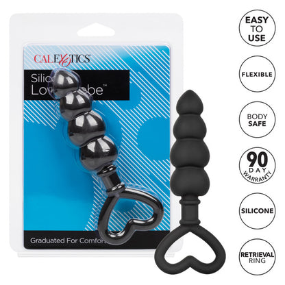 Silicone Love Probe™ - Graduated Anal Plug with Heart-Shaped Retrieval Ring, Body-Safe Design