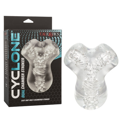 Clear, dual-chamber stroker with ribbed design, lifelike material, and easy-clean open end.

dual-chamber masturbator, transparent stroker, lifelike stroker, waterproof masturbator, phthalate-free stroker, easy-clean stroker, intense stimulation stroker, soft stretchy stroker, TPE masturbator.