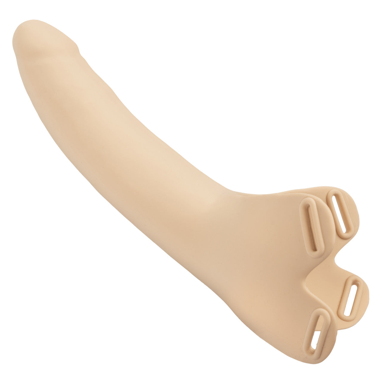 Black or vanilla Accommodator® Silicone Dong with adjustable straps for hands-free oral play. Body-safe, waterproof, and easy to clean. Keywords: Accommodator Silicone Dong, strap-on dildo, hands-free oral play, body-safe silicone, adjustable straps, waterproof, phthalate-free, unisex sex toy, oral stimulation enhancer, intimate couples toy