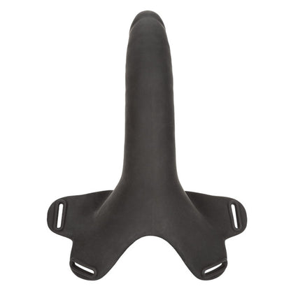 Black or vanilla Accommodator® Silicone Dong with adjustable straps for hands-free oral play. Body-safe, waterproof, and easy to clean. Keywords: Accommodator Silicone Dong, strap-on dildo, hands-free oral play, body-safe silicone, adjustable straps, waterproof, phthalate-free, unisex sex toy, oral stimulation enhancer, intimate couples toy