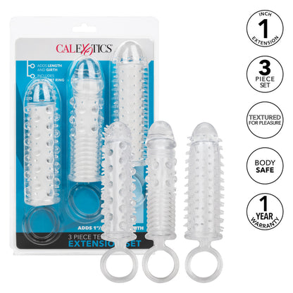 Set of 3 Textured Penis Extension Sleeve Kit | Cal Exotics